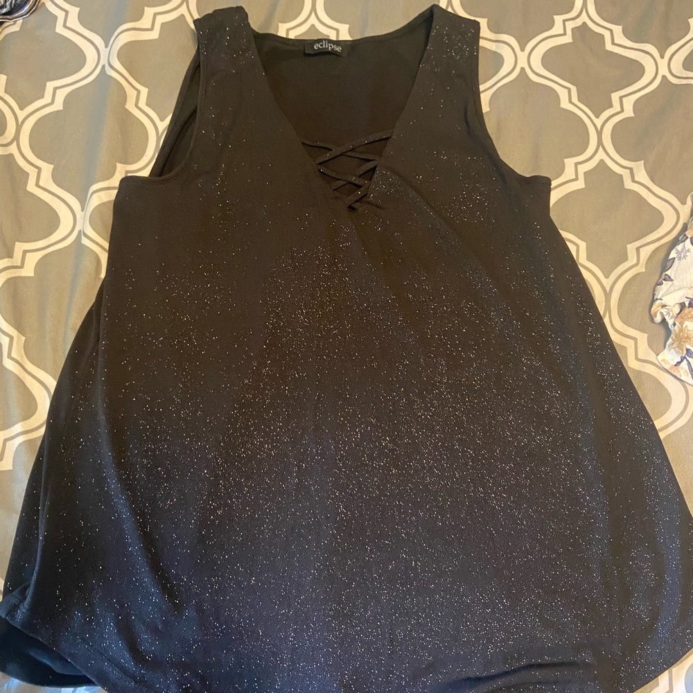 Black sparkly tank top. From eclipse